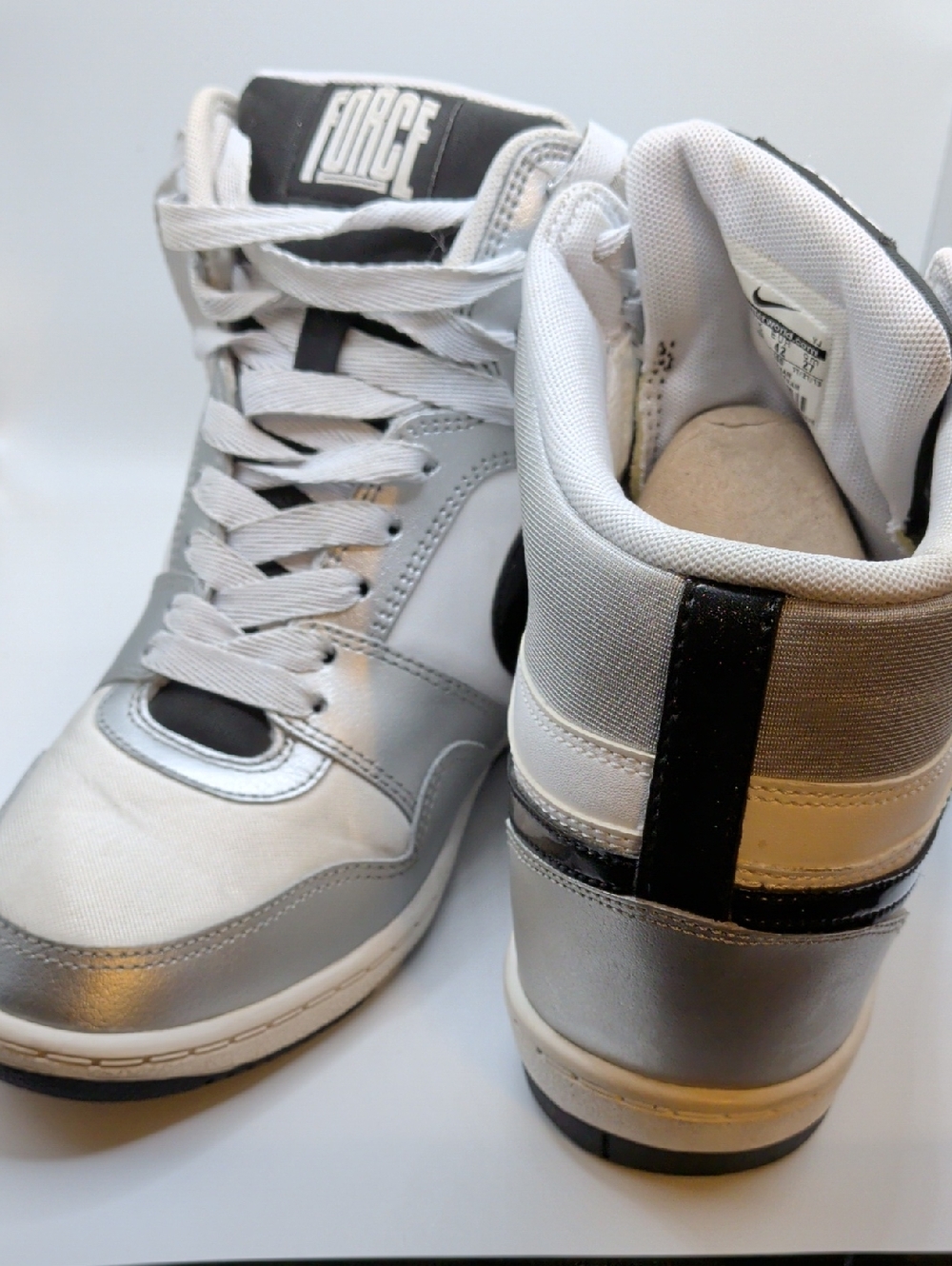 Force High-Top Athletic Shorts in Silver/White - Women